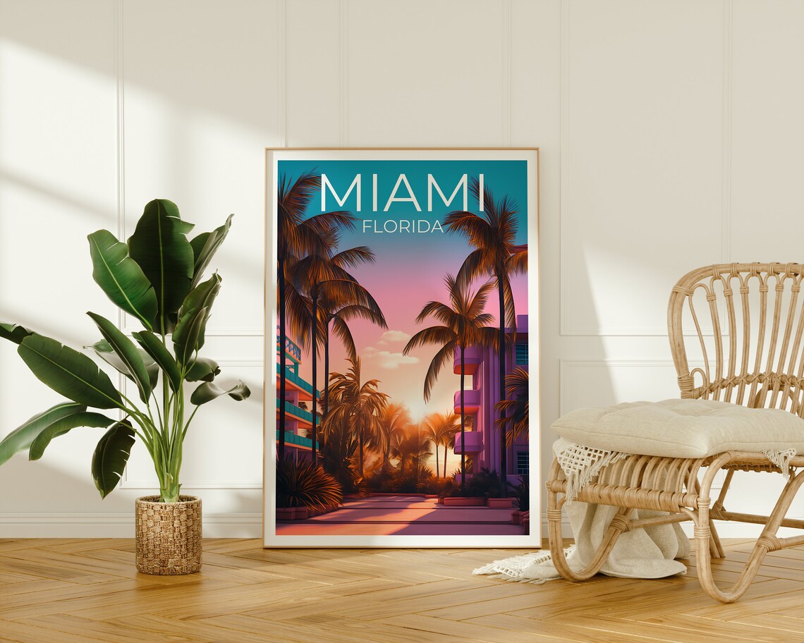 Miami Travel Poster, Florida City Wall Art Print - Image 2
