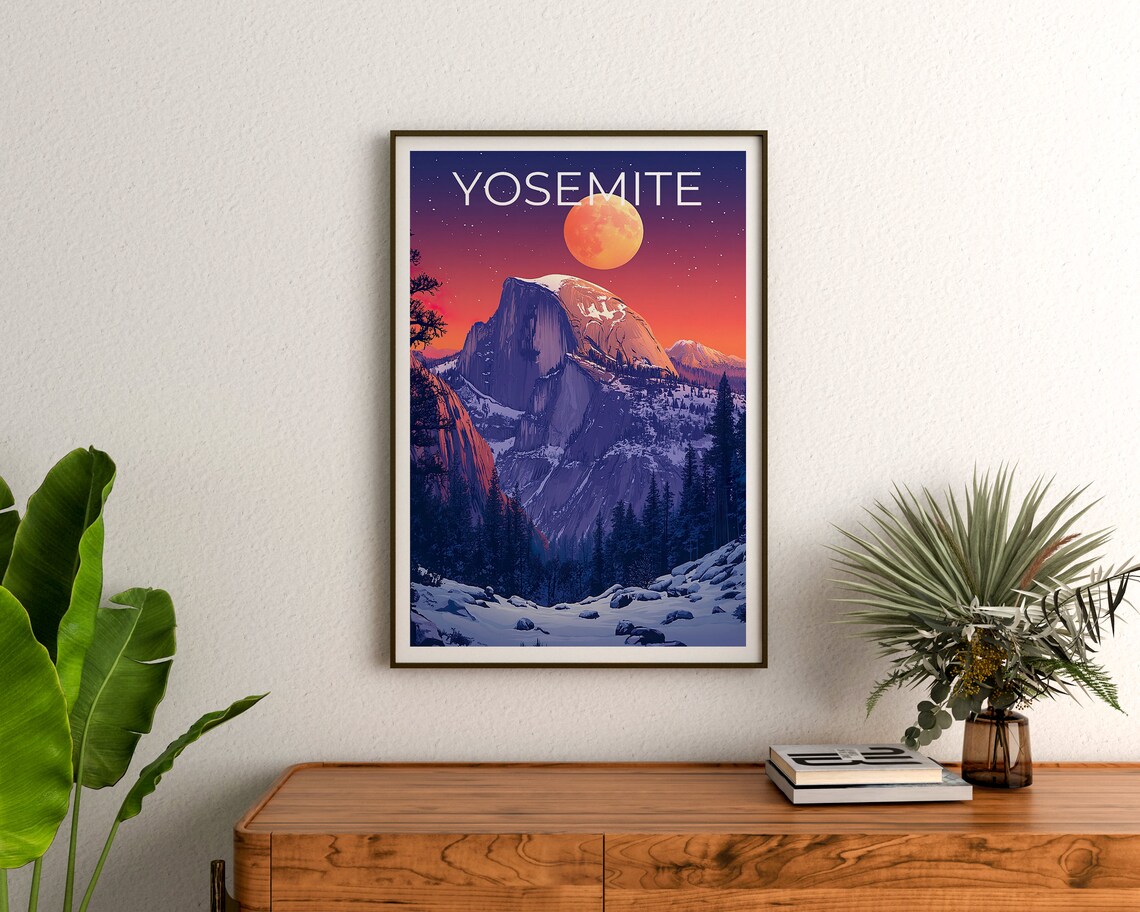 Yosemite National Park Half Dome Travel Poster - Image 3