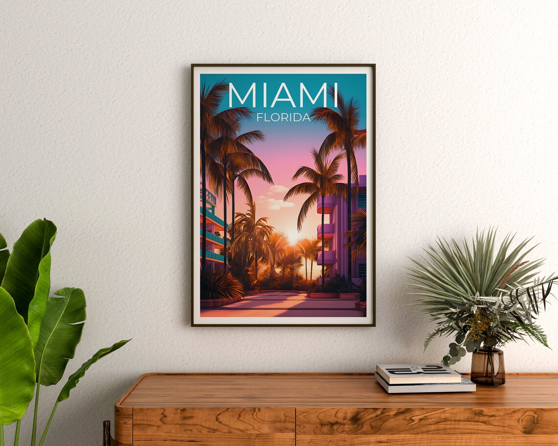 Miami Travel Poster, Florida City Wall Art Print - Image 3