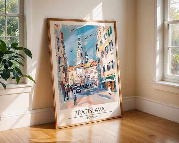 Bratislava Slovakia Travel Print European City Wall Art For Kitchen Or Bathroom Old Town Architecture Poster Eastern Europe Decor