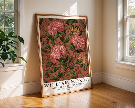Vintage Floral Botanical Print, William Morris Inspired