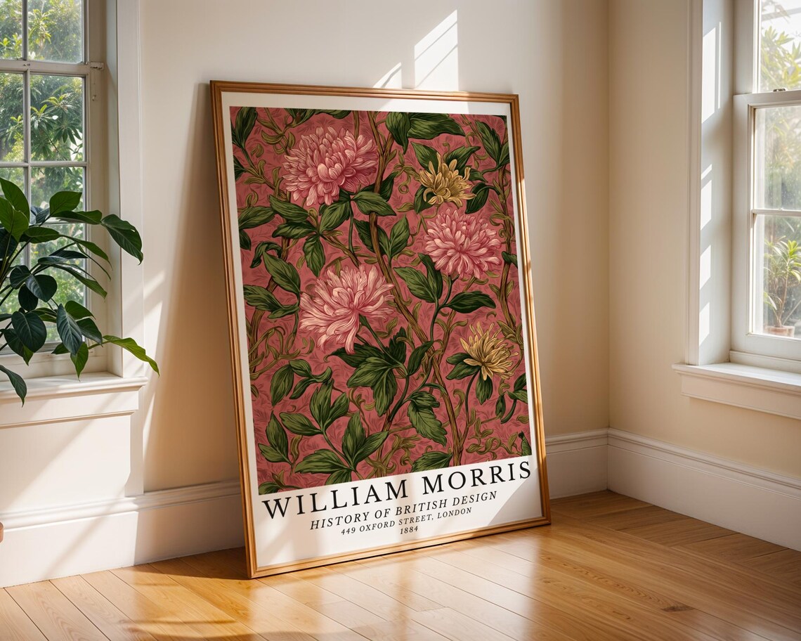 Vintage Floral Botanical Print, William Morris Inspired