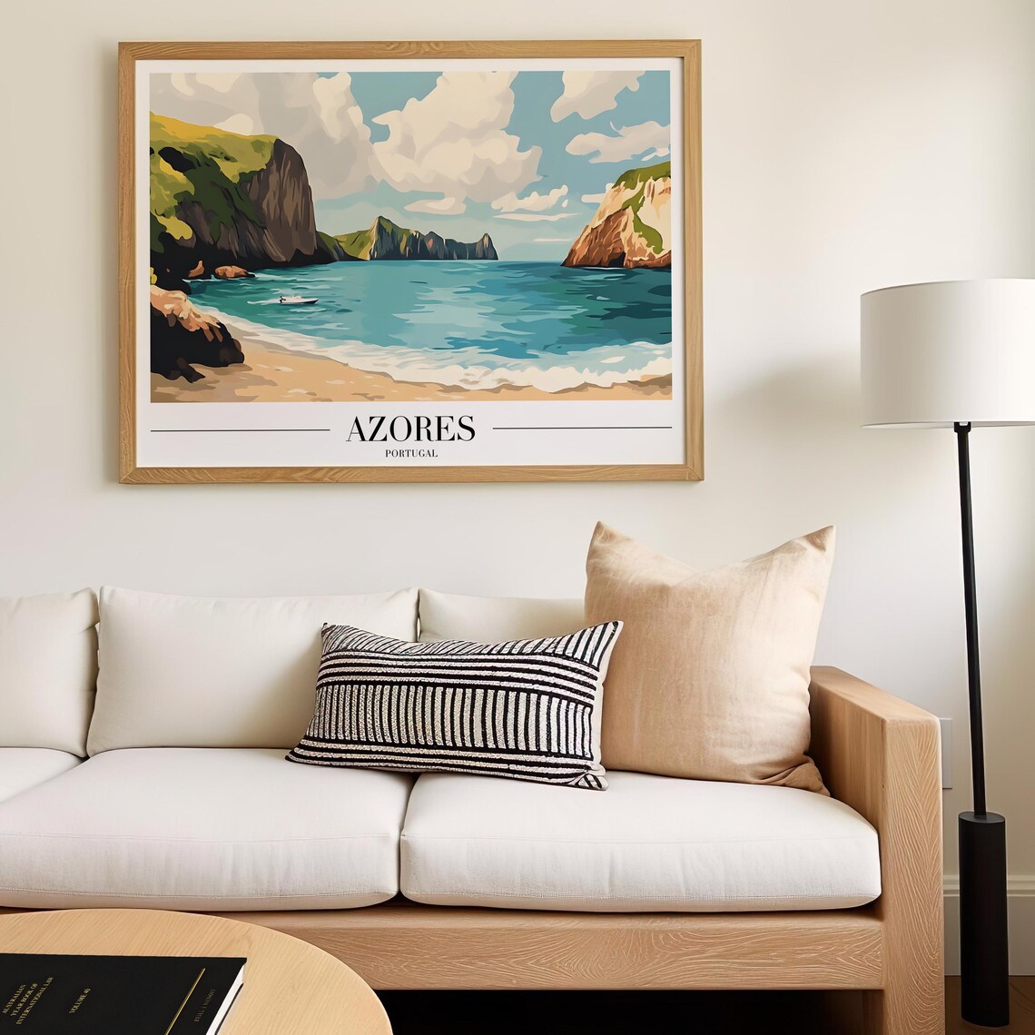 Azores Portugal Island Coastal Cove Serene Minimalist Poster