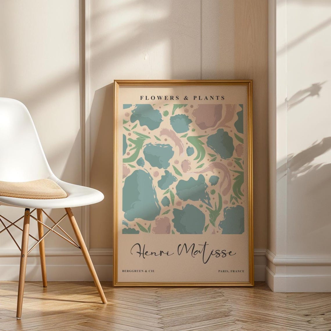 Matisse Style Flowers and Plants Soft Pastel Brushstroke Decor Poster