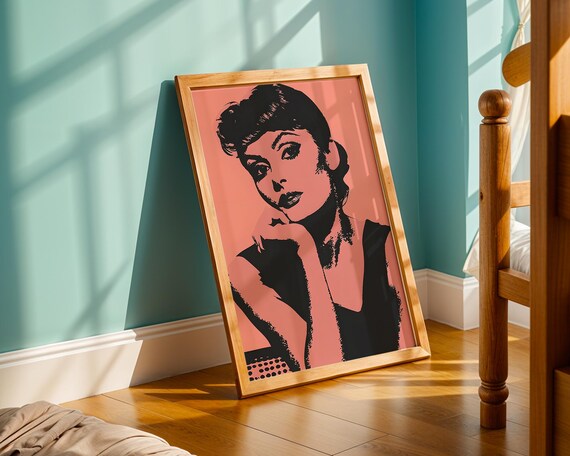 Pink Pop Art Glamour Woman Silhouette Portrait Retro Hollywood Style Poster