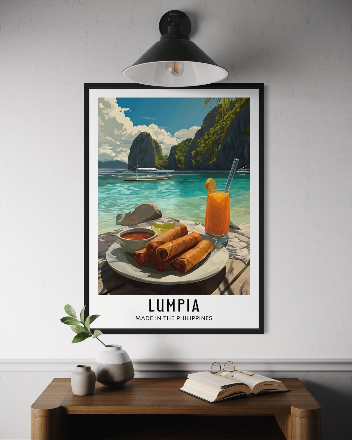 Lumpia Filipino Snack Poster, Asian Kitchen Decor