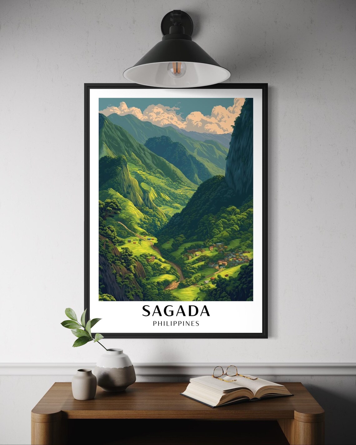 Sagada Philippines Green Mountain Valley Village Rice Terraces Poster