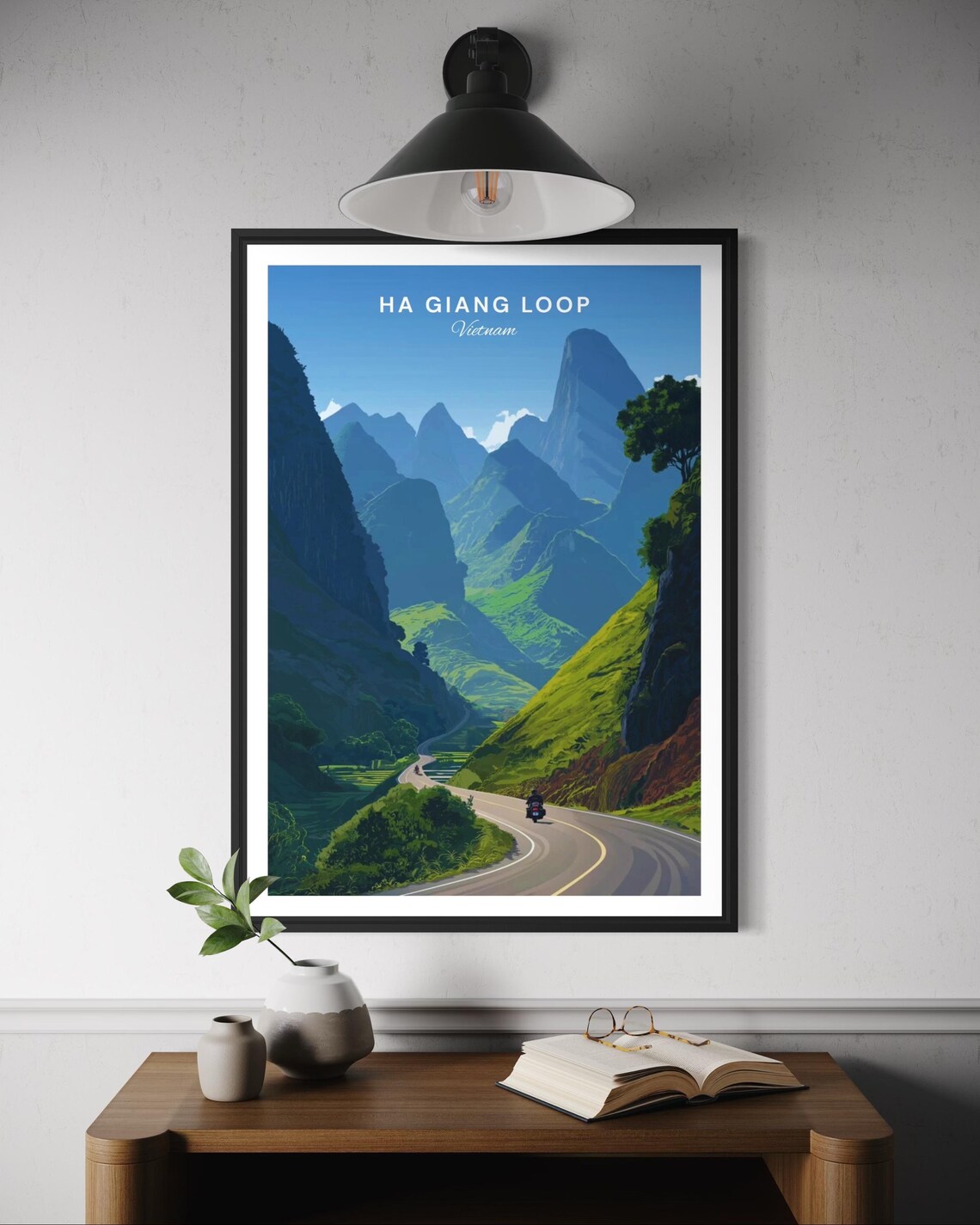 Ha Giang Loop Vietnam Travel Art Winding Mountain Road Motorbike Ride Poster