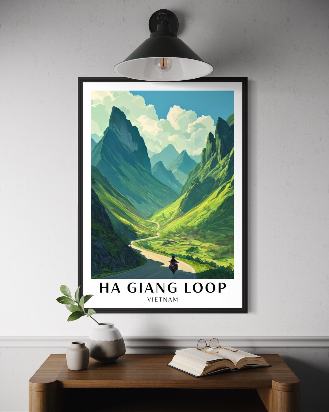 Ha Giang Loop Vietnam Motorbike Mountain Road Travel Art Poster