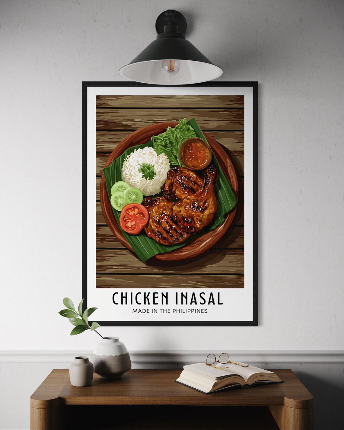 Chicken Inasal Filipino Grilled Chicken Meal Illustration Kitchen Poster