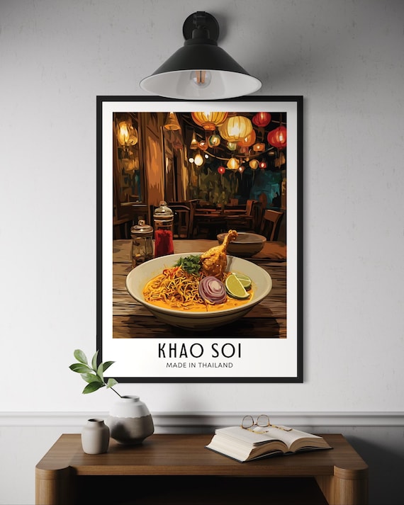 Khao Soi Northern Thai Curry Noodle Soup Night Market Poster