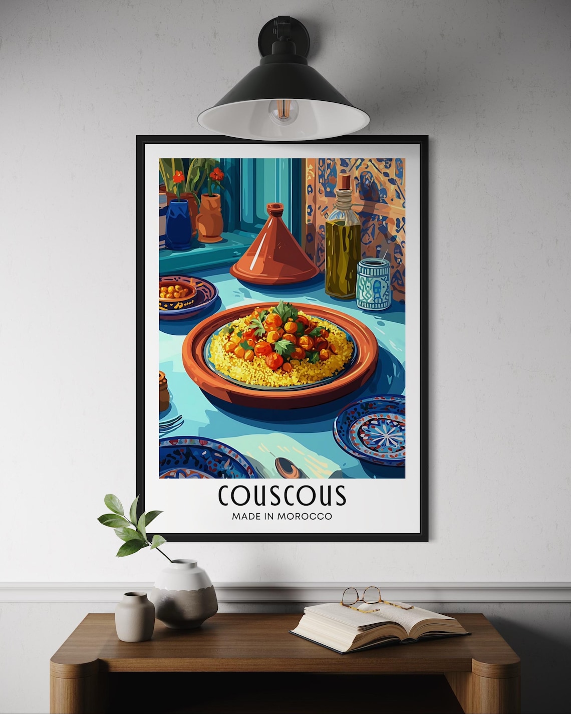 Couscous Poster, Traditional Moroccan Food Art Print