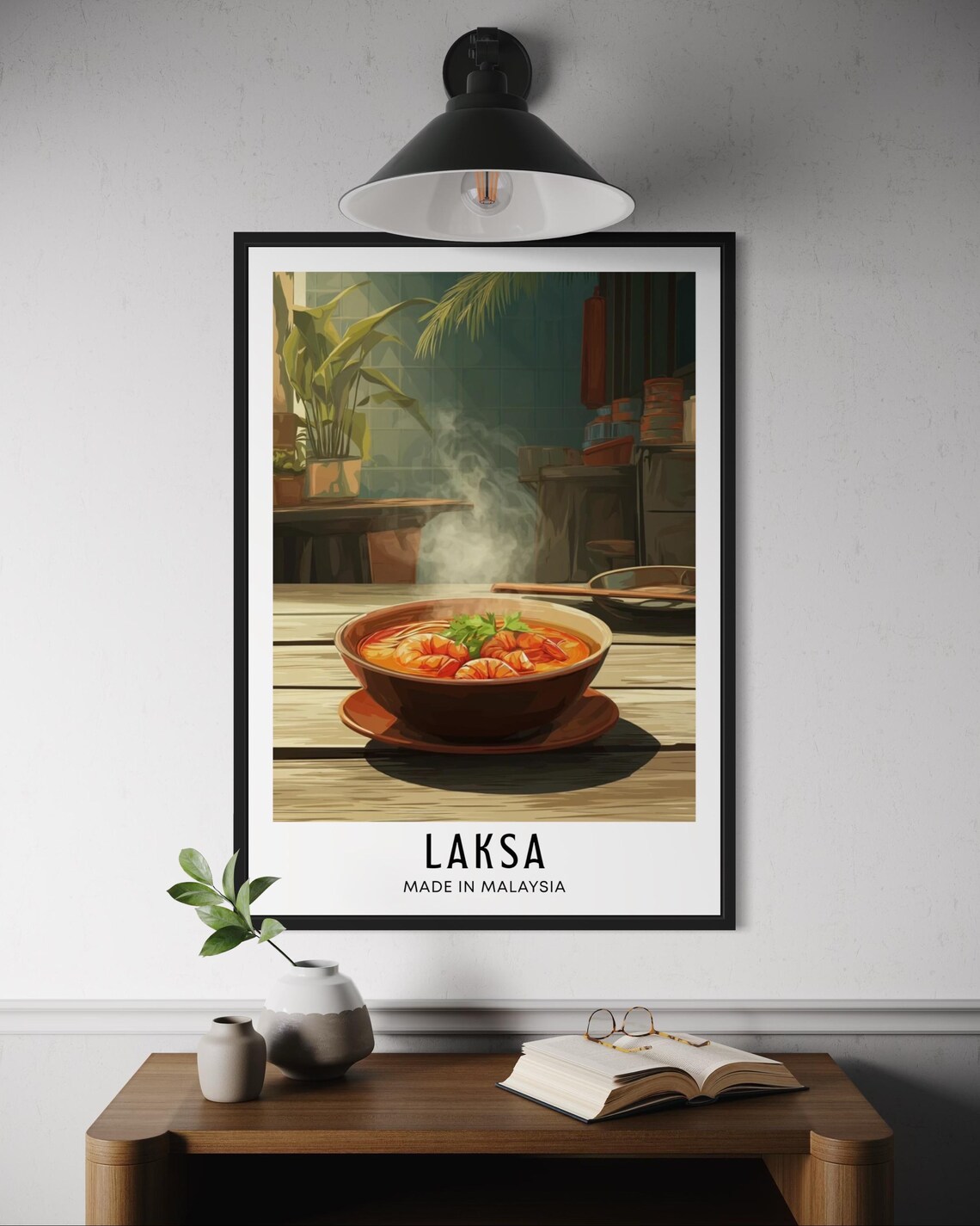 Laksa Poster, Malaysian Noodle Soup Art Print