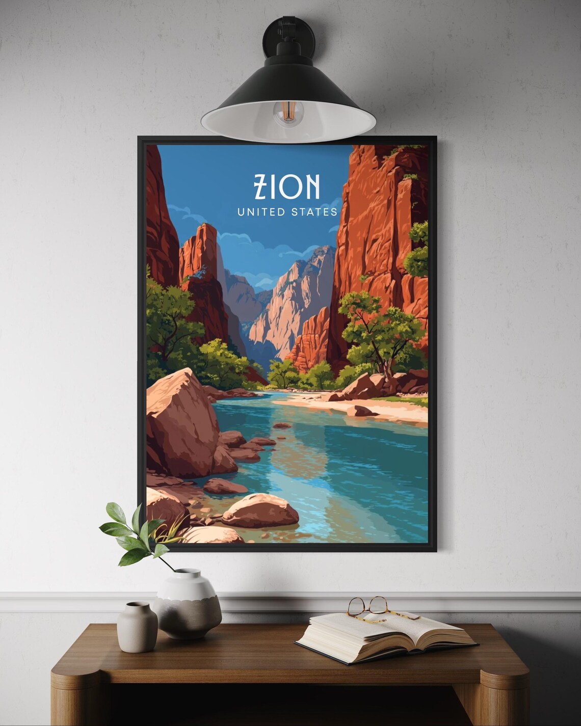 Zion National Park Poster, Utah Travel Poster