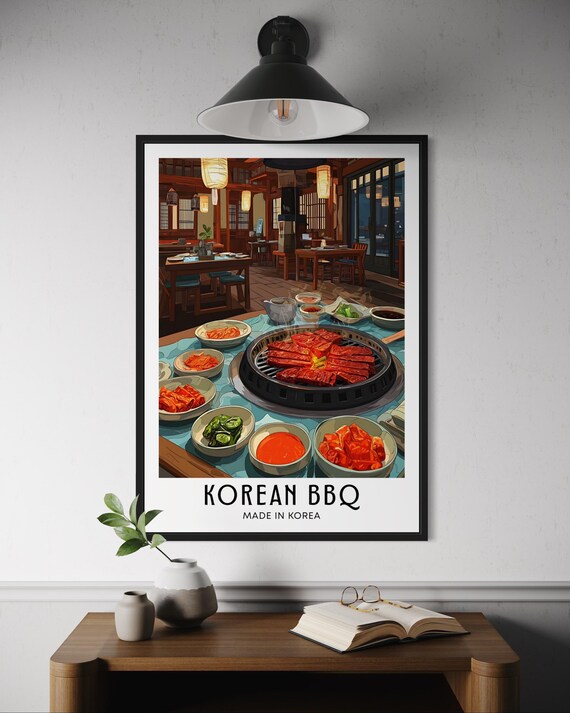 Korean BBQ Grill Barbecue Restaurant Traditional Banchan Korea Food Art Print