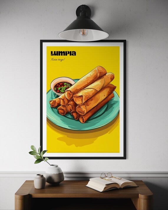 Lumpia Kain Tayo Filipino Spring Rolls Retro Food Art Poster