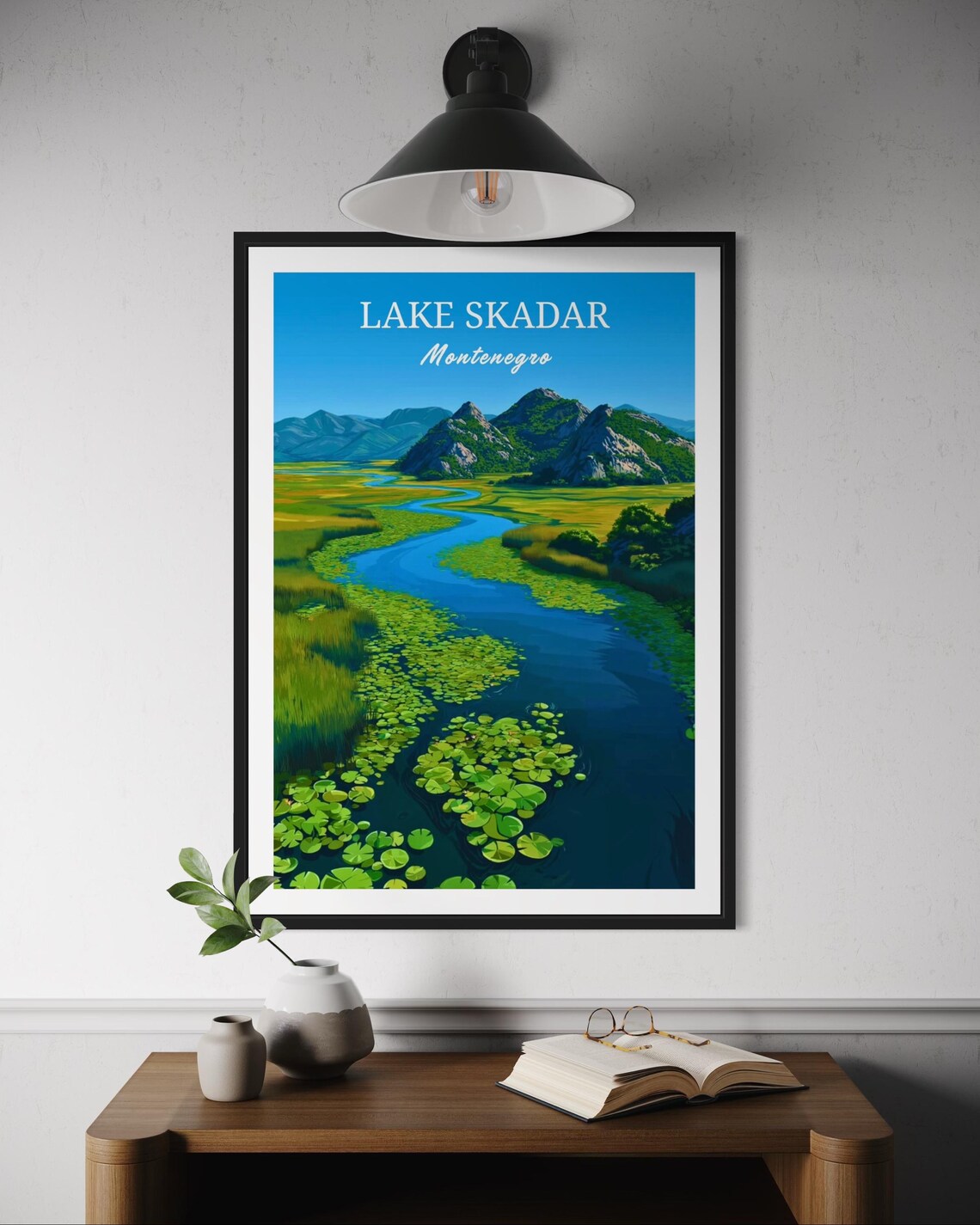 Lake Skadar Montenegro Balkan Nature Lily Pad Lake Bold Travel Poster