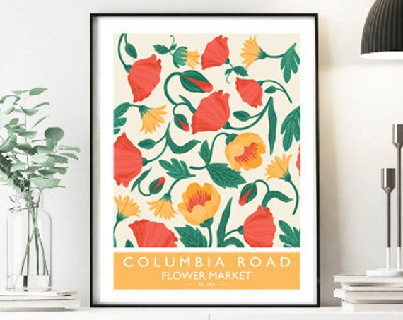 Columbia Road Flower Market Poster, London Art Print