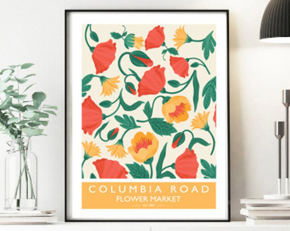 Columbia Road Flower Market Poster, London Art Print