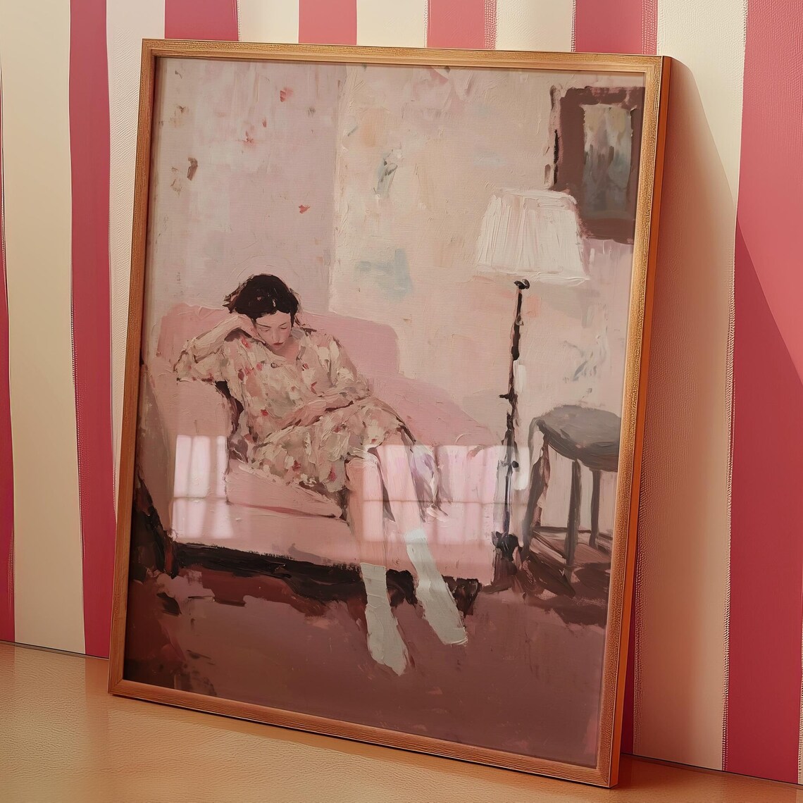 Woman Sleeping Vintage Portrait Art Print - Image 4