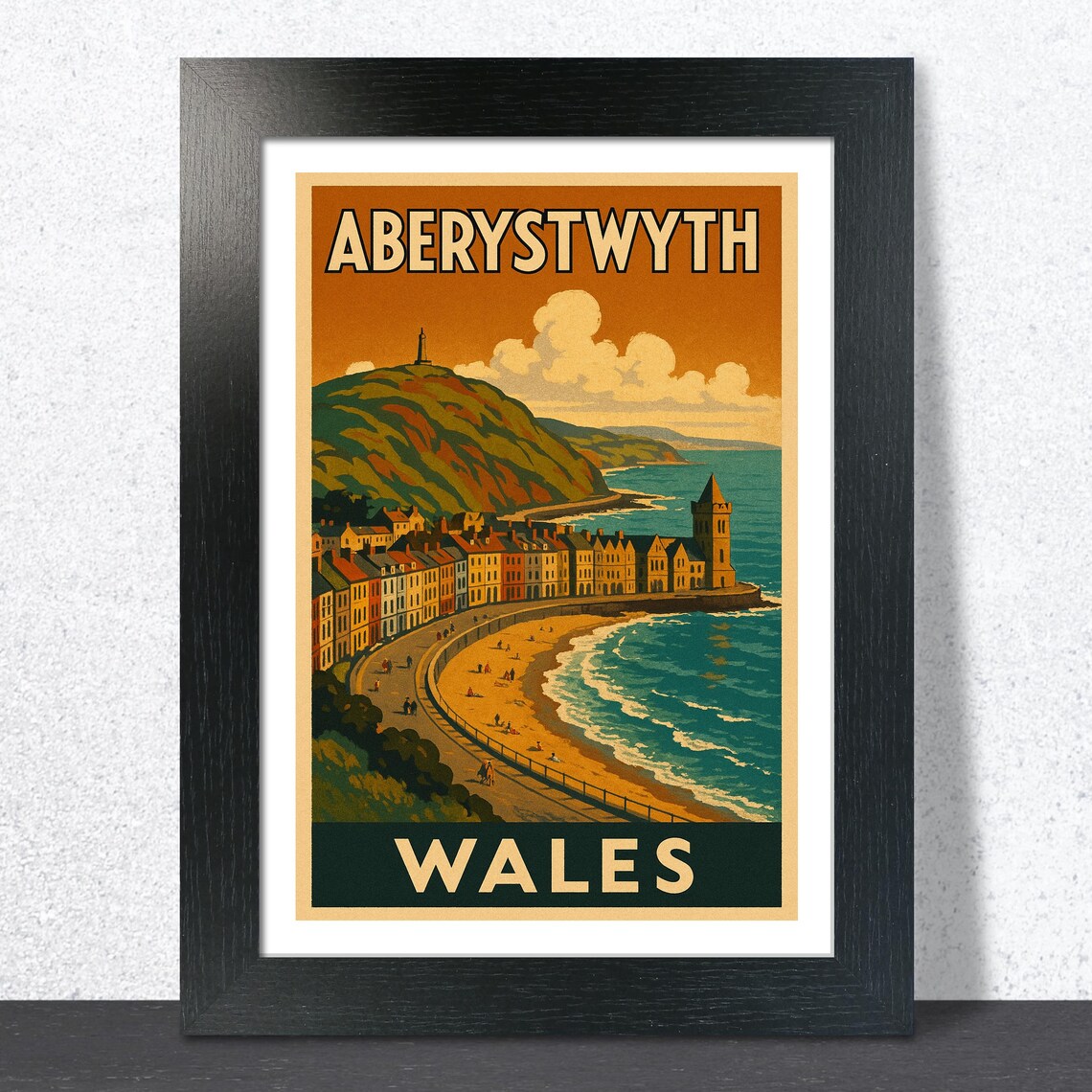 Aberystwyth Vintage Travel Poster Art Print