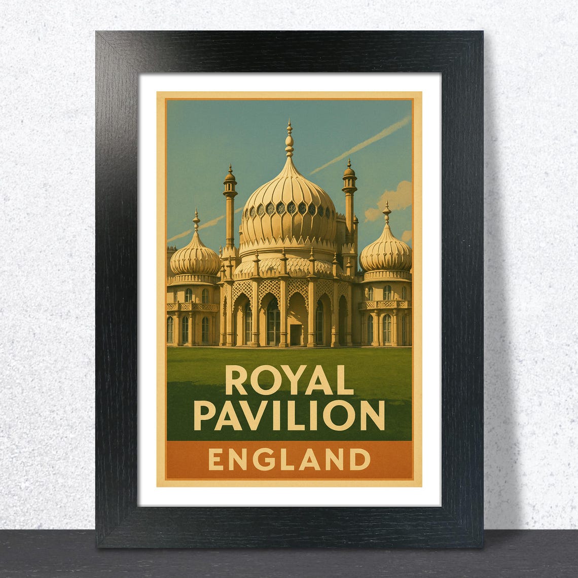 Royal Pavilion England Vintage Travel Brighton Palace Domes Poster