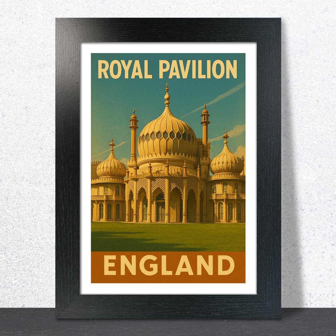 Royal Pavilion Brighton England Vintage Travel Building Poster