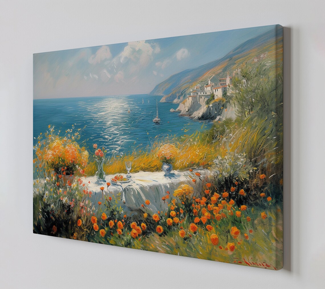 Summer Flowers Seaside Wall Art Home Decor Art Print - Image 3