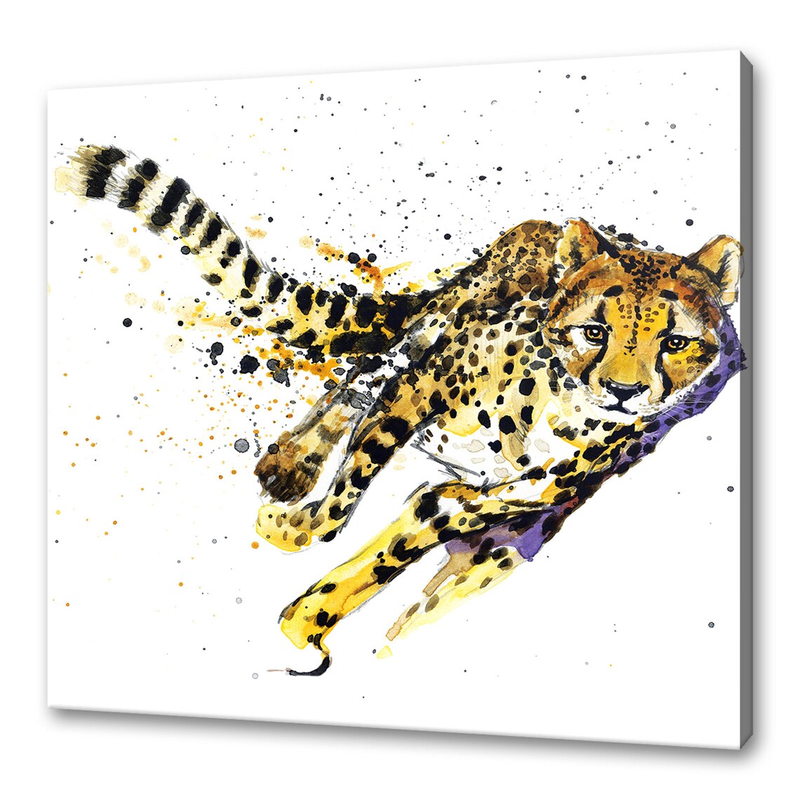 Watercolor Cheetah Art Print, Wildlife Wall Decor