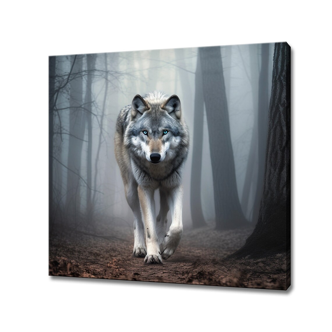 Grey Wolf Art Print, Customised Wildlife Wall Decor