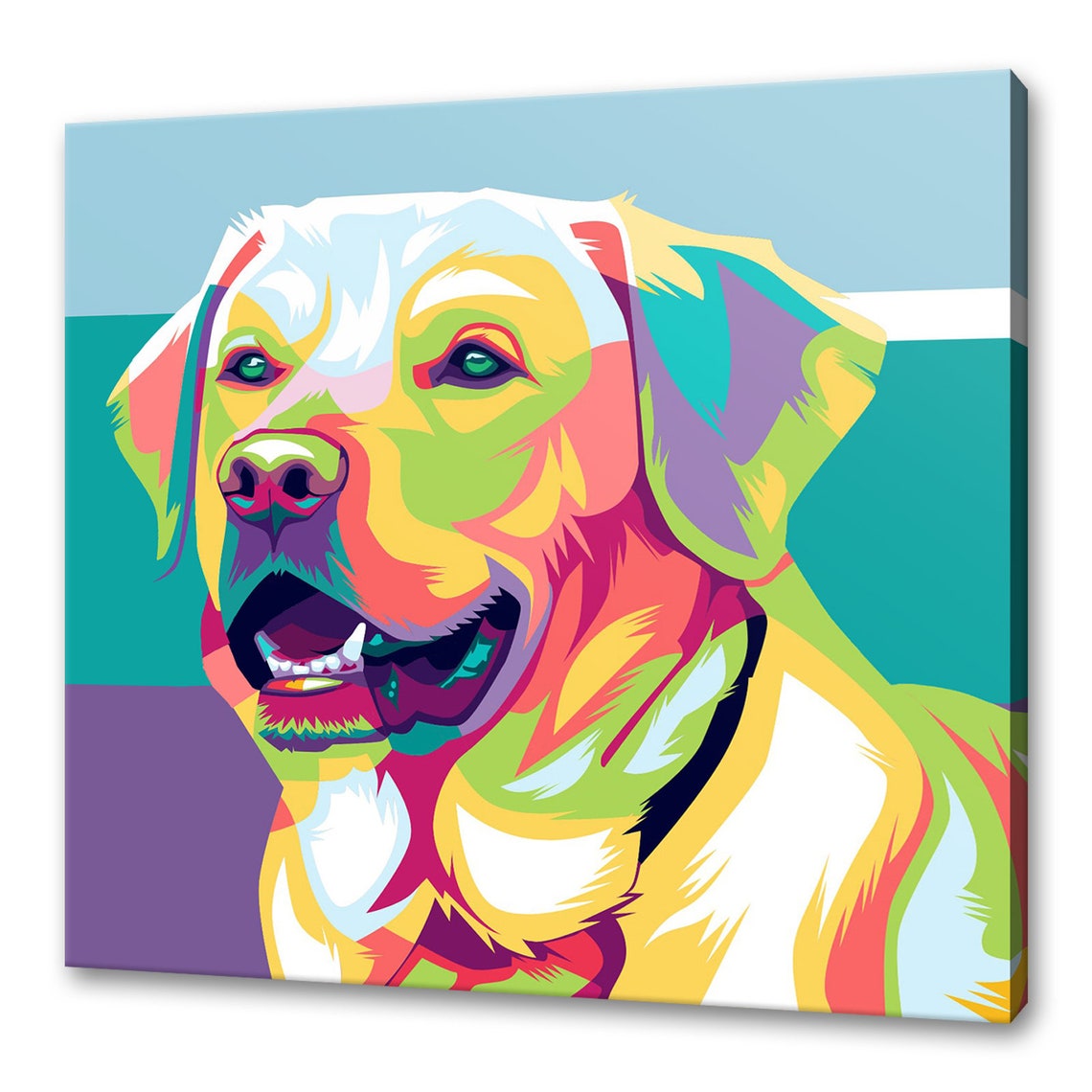 Yellow Labrador Retriever Pop Art Dog Portrait Colour Poster