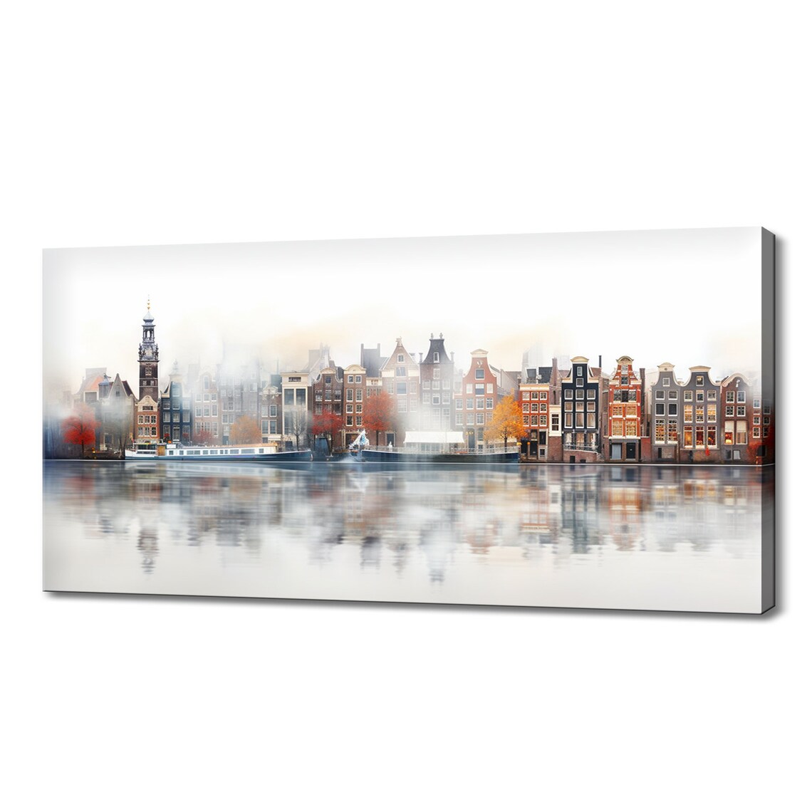 Amsterdam Cityscape Watercolor Art Print, Netherlands