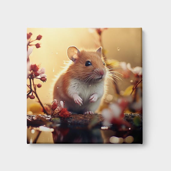 Forest Mouse Print Wild Life Wall Art Cute Autumn Animal Photography For Nature Lovers Home Decor