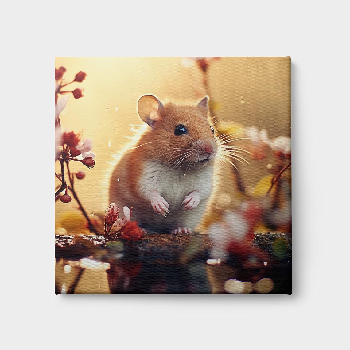 Forest Mouse Print Wild Life Wall Art Cute Autumn Animal Photography For Nature Lovers Home Decor