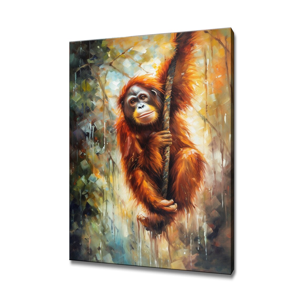Portrait of an Orangutan Art Print, Animal Portrait