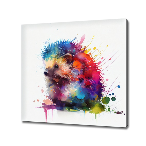 Hedgehog Watercolor Nursery Art Print, Animal Decor