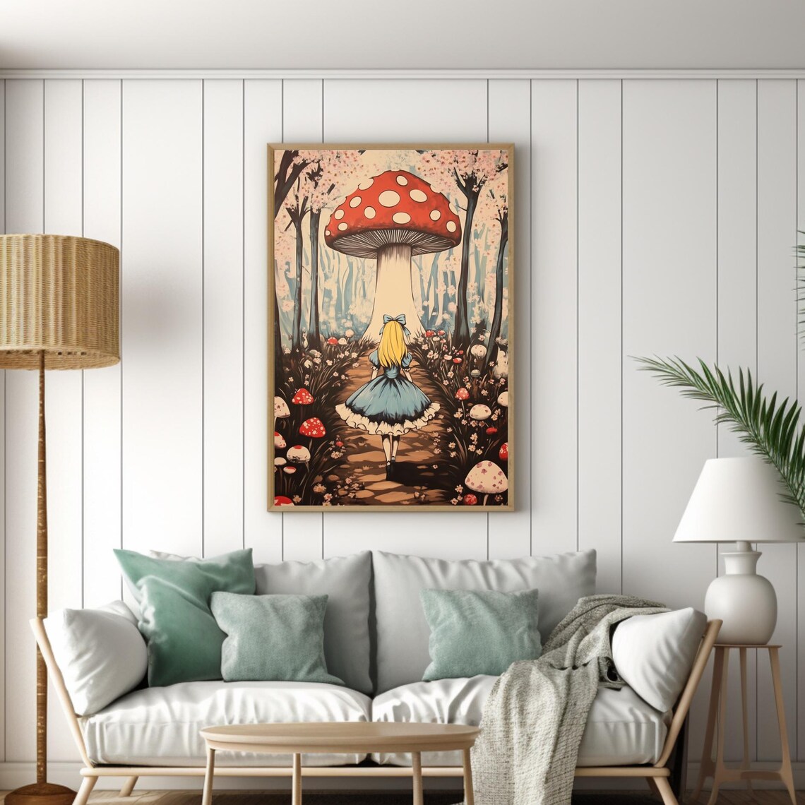 Mushroom Wonderland Vintage Fairy Tale Art Print - Image 5