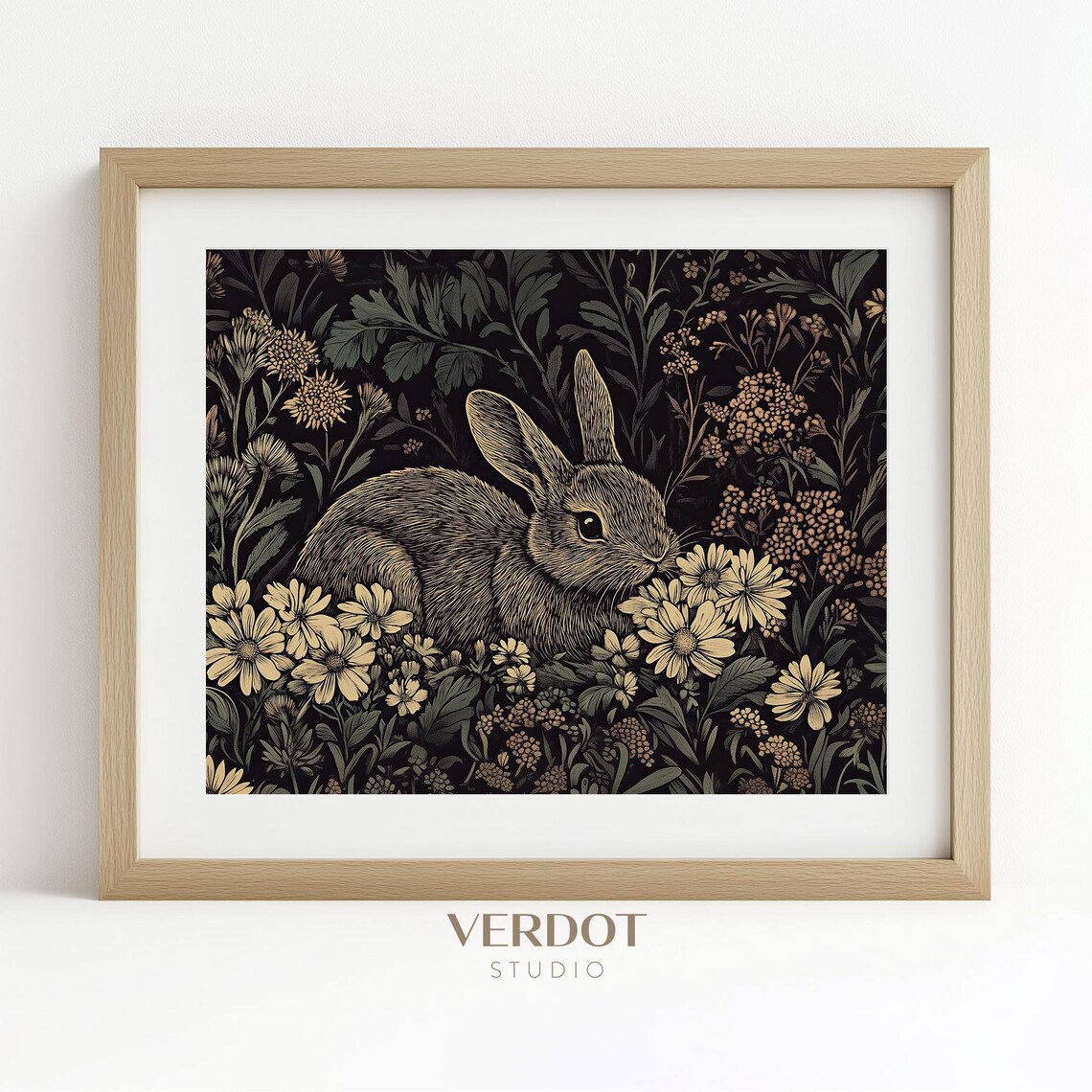 Spring Easter Bunny Print, Vintage Cottagecore Wall Art - Image 3