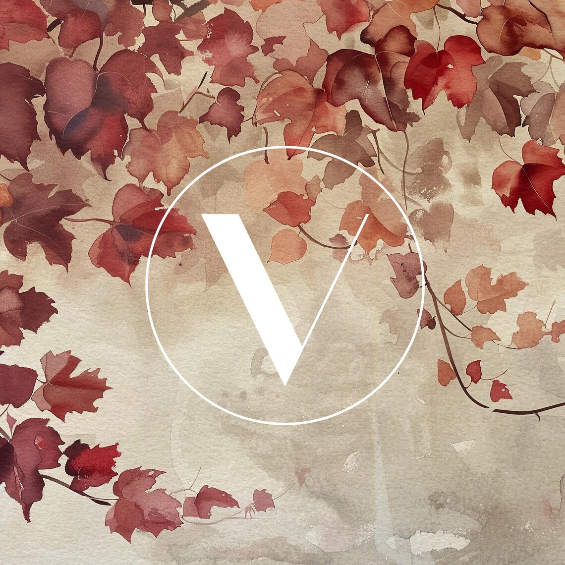 Fall Tree Leaves Art Print, Autumn Watercolor - Image 2