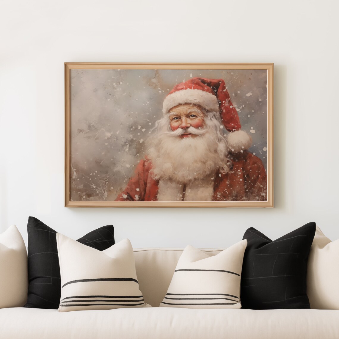Vintage Santa Claus Print, Rustic Christmas Wall Art - Image 3
