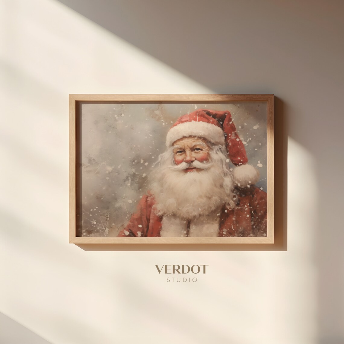 Vintage Santa Claus Print, Rustic Christmas Wall Art - Image 4