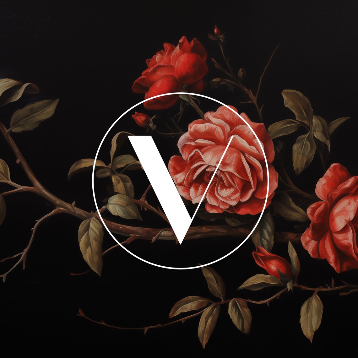 Red Roses Vintage Floral Art Print, Valentines Decor - Image 2