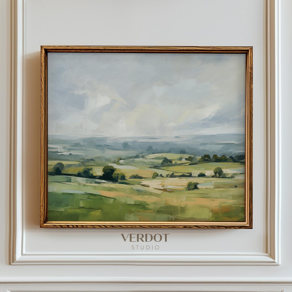 Spring Landscape Art Print, Modern Farmhouse Countryside