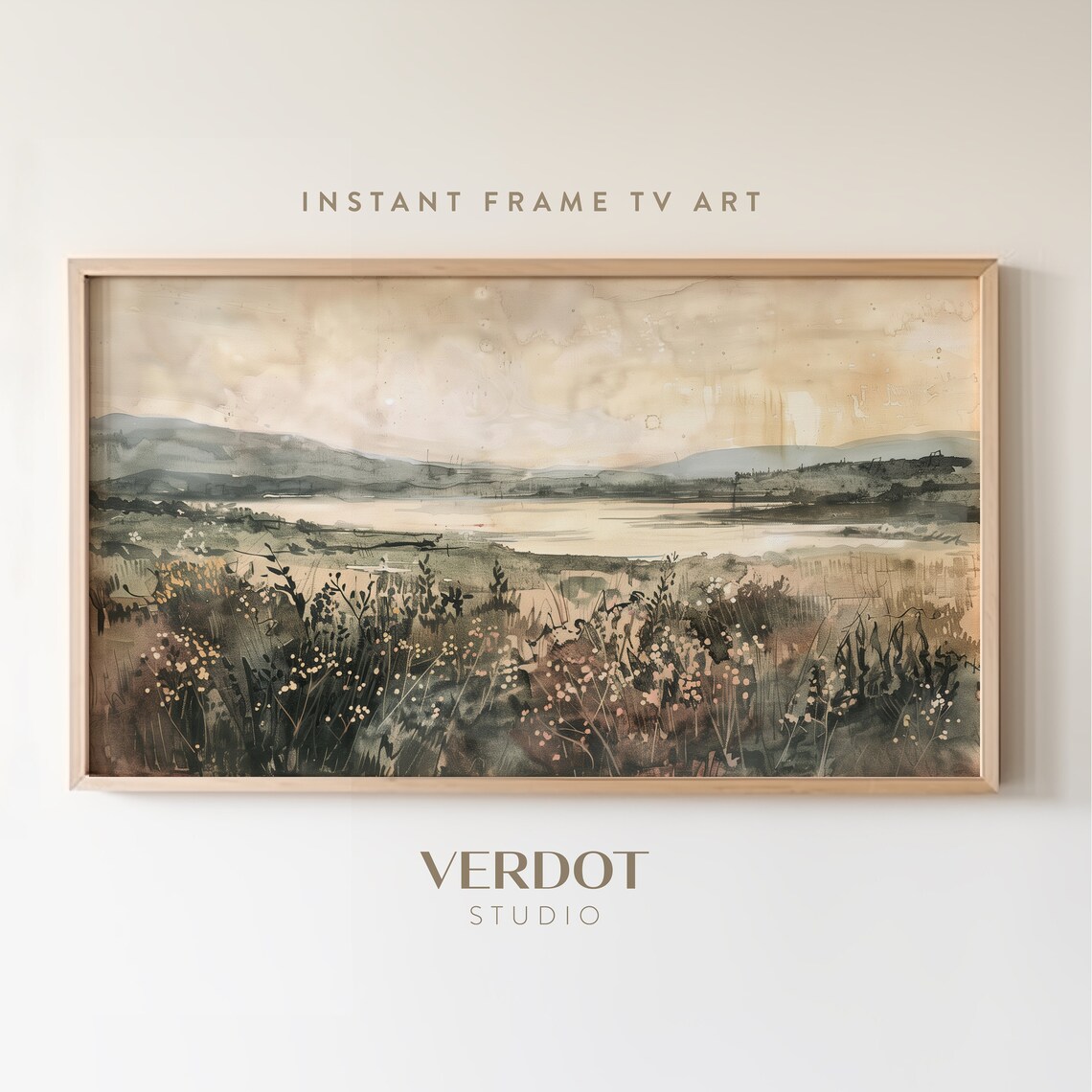 Spring Wildflower Art Print, Vintage Country Landscape