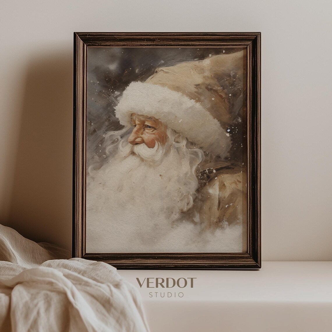 Vintage Santa Claus Christmas Wall Art, Rustic Decor - Image 4