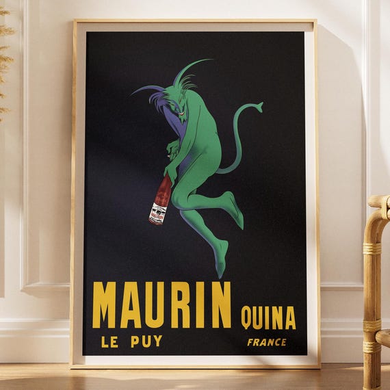 Maurin Quina Canvas Print Leonetto Cappiello Vintage Bar Poster Bartender Gift