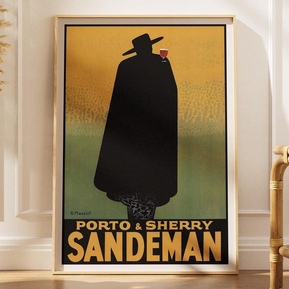 Vintage Port Wine Poster Retro Advertisement Kitchen Wall Art Portuguese Bar Decor