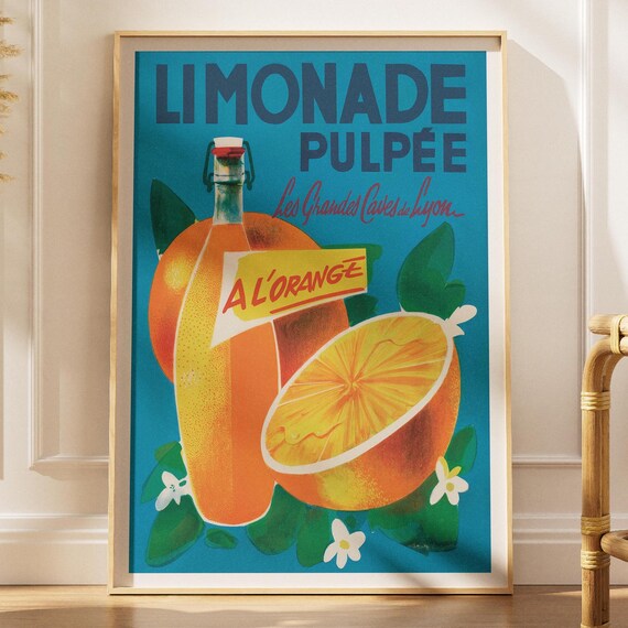 Limonade Pulpee Vintage French Orange Lemonade Advertisement Poster