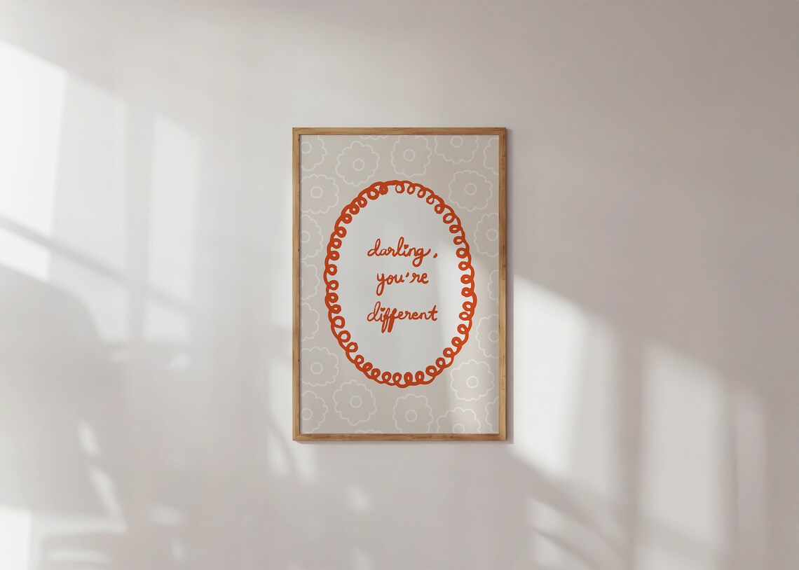 Colorful Darling You Are Different Motivational Print