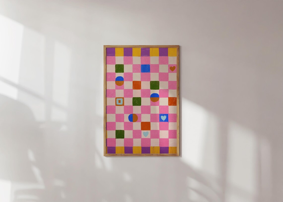 Colorful Geometric Abstract Living Room Art Print